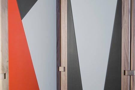 Geometric wind screen. Made in italy. Midsummer-Milano. leather and wood.