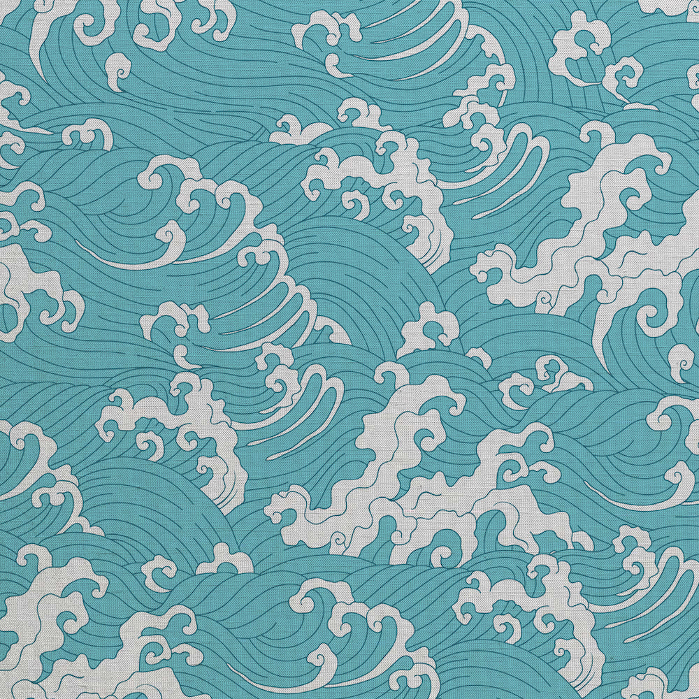 Waves pattern wall covering. Silk. Made in italy