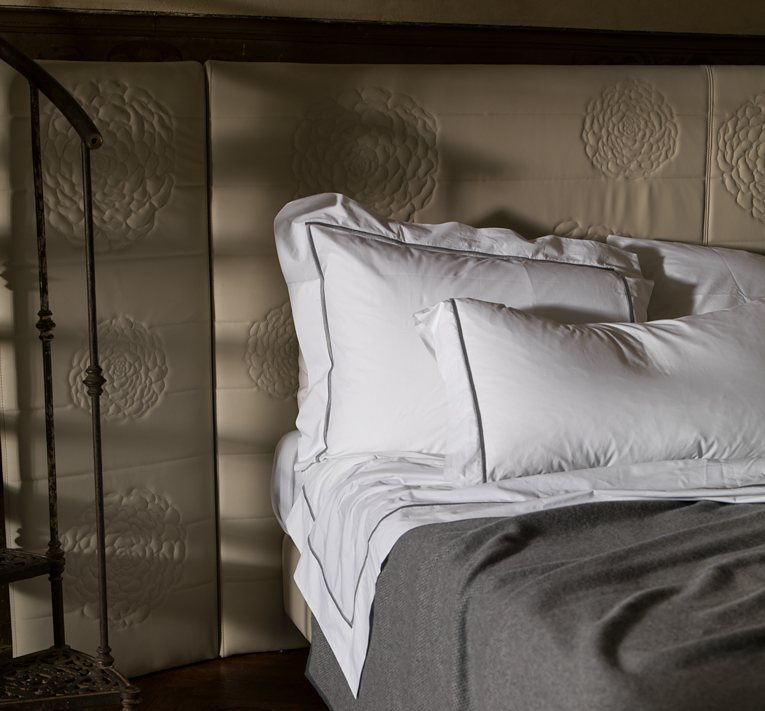 Late light across the pillows.